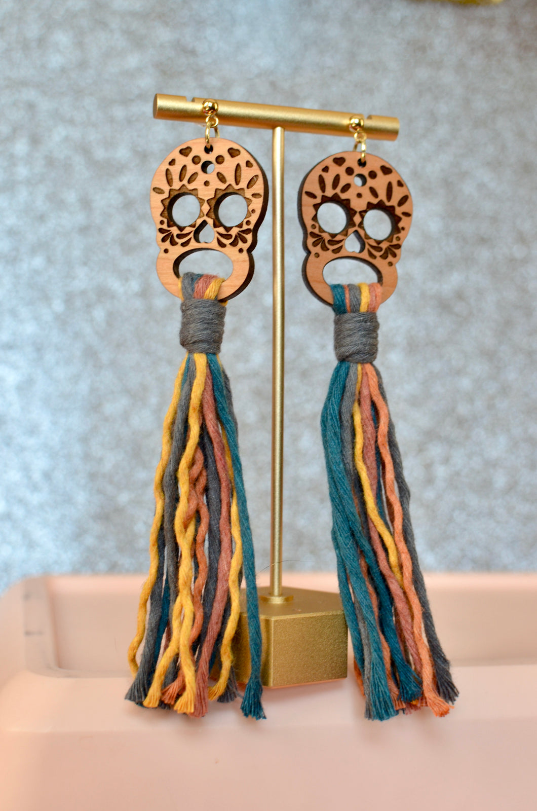 Colorful Skeleton Tassel Earrings