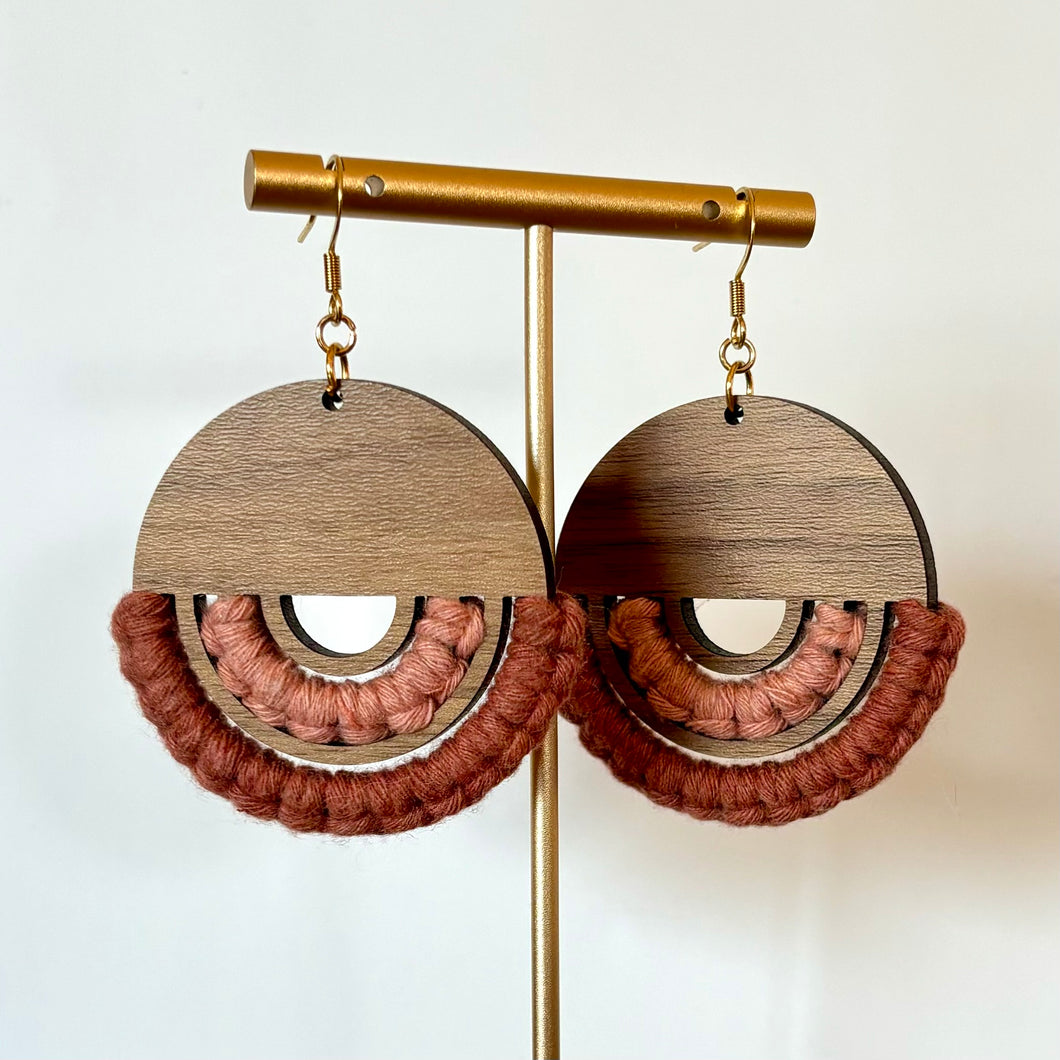 Leila Earrings in Blush + Rust