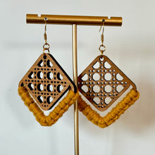 Load image into Gallery viewer, Yellow Rattan Earrings

