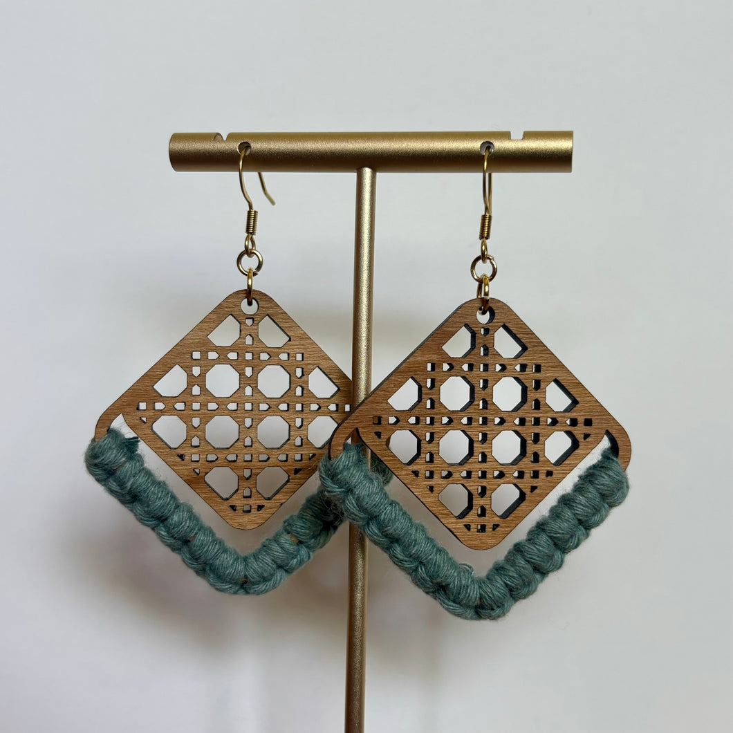 Blue Rattan Earrings