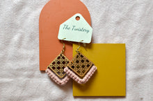 Load image into Gallery viewer, Pink Rattan Earrings
