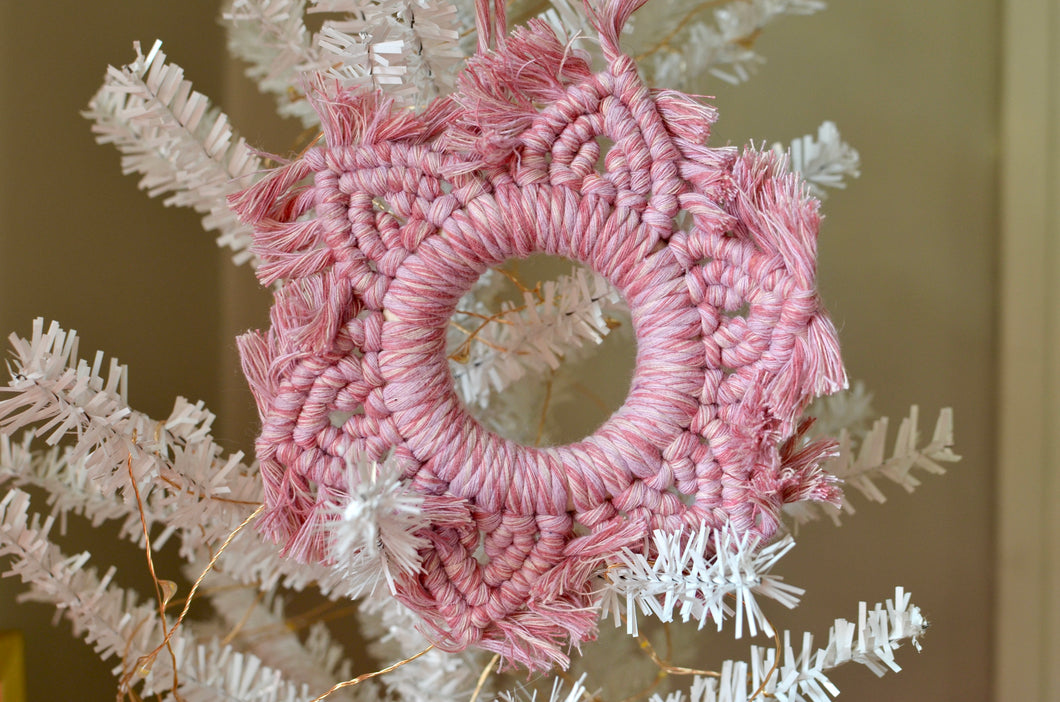 Pink Striped Ornament